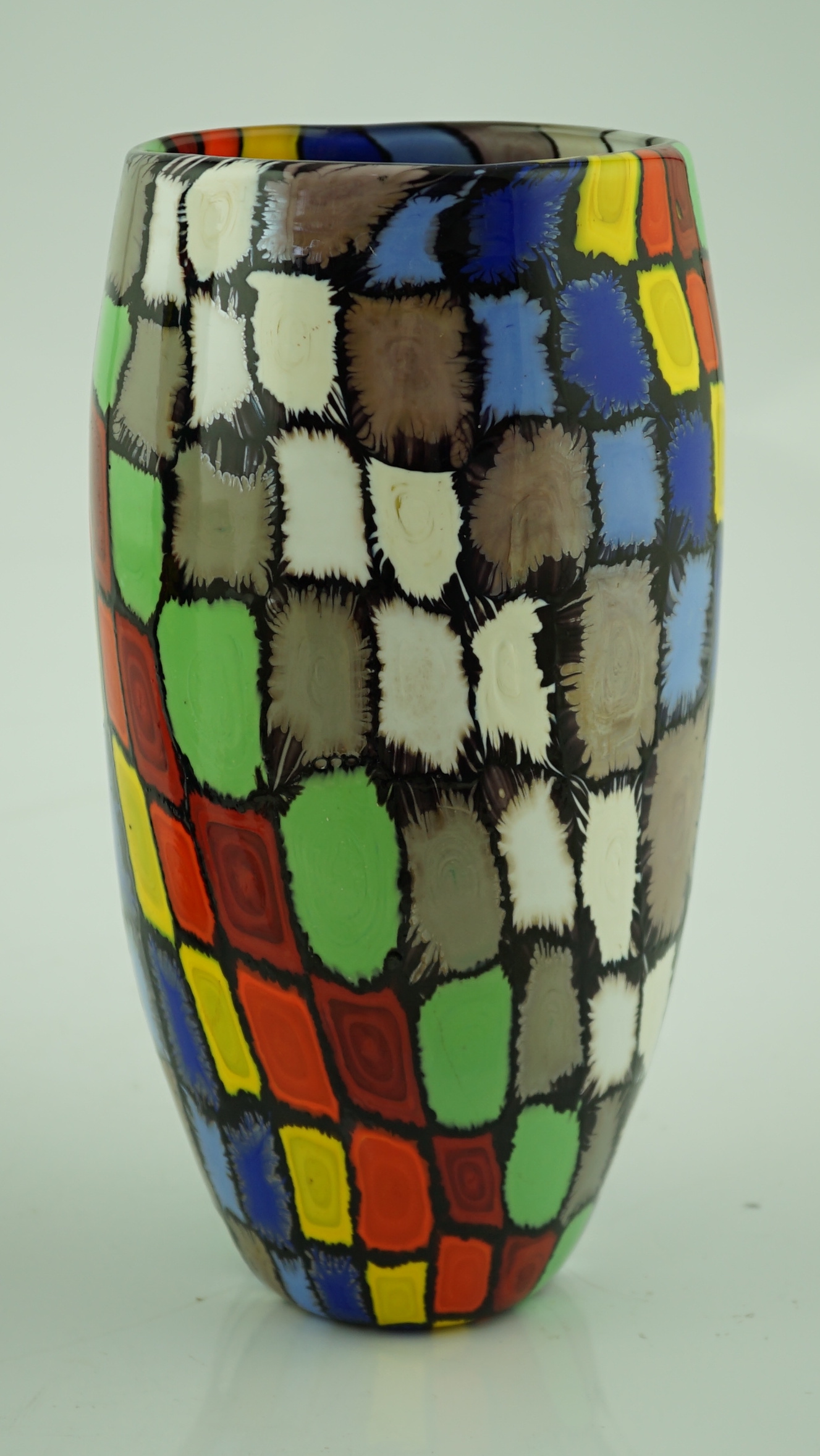 Vittorio Ferro (1932-2012) A Murano glass Murrine vase, with a multicoloured spiral design, unsigned, 27cm, Please note this lot attracts an additional import tax of 20% on the hammer price